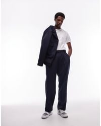 TOPMAN - Wide Leg Wool Mix Suit Trousers - Lyst