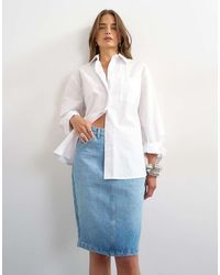 TOPSHOP - Denim 90S Midi Skirt - Lyst