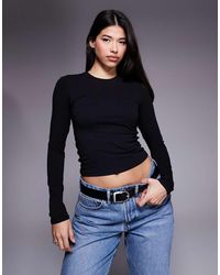 GOOD AMERICAN - Top Met Ronde Hals En Lange Mouwen - Lyst