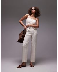 Mango - Linen Look Tailored Trouser Co-ord - Lyst