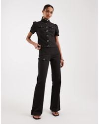 Motel - Co-ord Renia Button Detail Short Sleeve Top - Lyst