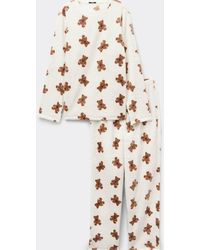 Tezenis - Long Fleece Pyjamas With Bear Print - Lyst