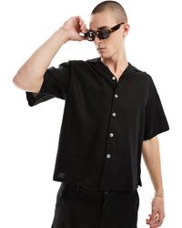 ADPT - Oversized Linen Mix Revere Collar Shirt - Lyst