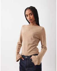 Threadbare - Knitted Slash Neck Top - Lyst