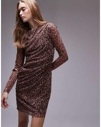 & Other Stories - Long Sleeve Mini Mesh Dress With Drape Detail - Lyst