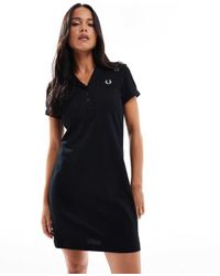 Fred Perry - Piqué Jurk Met Zak - Lyst