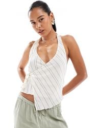 Pull&Bear - – neckholder-top aus robustem material - Lyst
