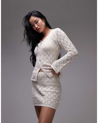 TOPSHOP - Knitted Stitchy Mini Skirt Co-ord - Lyst