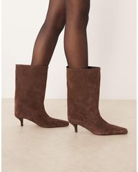 ASOS - Calloway Premium Suede Wide Leg Pull On Boots - Lyst