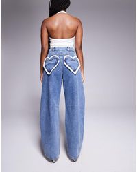 ASOS - Barrel Leg Heart Pocket Denim Jeans - Lyst
