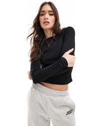 Pimkie - Top A Maniche Lunghe A Costine Con Scollo Ampio - Lyst
