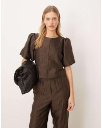 Y.A.S - Premium Textured Puff Sleeve Top Co-ord - Lyst
