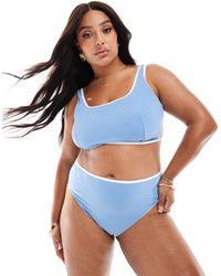 ASOS - Asos Design Curve Contrast Binding High Leg High Waist Bikini Bottom - Lyst