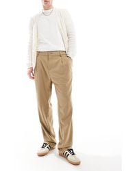 Jack & Jones - Pantalon large élégant avec pli sur l'avant - beige - Lyst