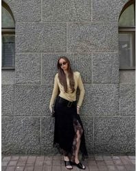 NA-KD - Asymmetric Lace Midi Skirt - Lyst