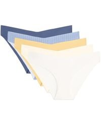 Oysho - 5 Laser-Cut Invisible Polyamide Blend V-Cut Bikini Briefs - Lyst