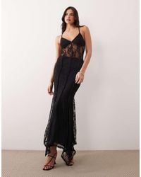 ASOS - Lace Cami Maxi Dress With Godet Hem - Lyst
