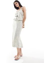 Vero Moda - Linen Blend Midi Skirt Co-ord - Lyst
