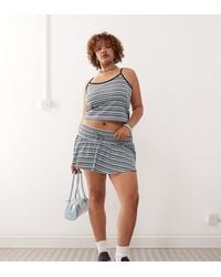 Collusion - Plus Mini Stripe Ruffle Skirt - Lyst