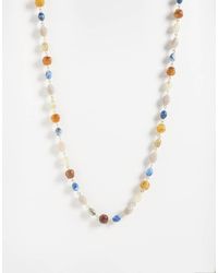 Reclaimed Vintage - Long Line Tonal Beaded Necklace - Lyst