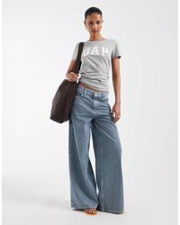 Gap - Mid Rise Wide Leg Jeans - Lyst