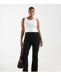 ONLY - Jeans Met Hoge Taille, Voorzakken, Pintuck En Uitlopende Pijpen - Lyst