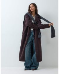 Noisy May - Wool Look Maxi Overcoat - Lyst