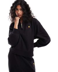 Carhartt - Sudadera Negra Con Media Cremallera Y Logo De Texto American De (Parte De Un Conjunto) - Lyst