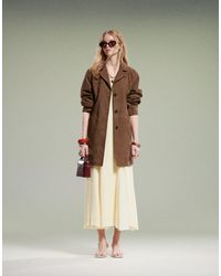ASOS - Veste mi-longue en daim véritable - moka - Lyst