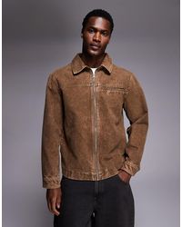ASOS - Washed Harrington Jacket - Lyst