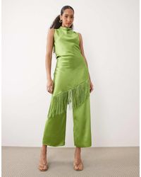 Mango - Dylan Satin Straight Leg Trouser Co-ord - Lyst
