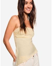 Bershka - – trägerloses oberteil aus leinenmix - Lyst