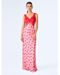OMNES - Dresses Allie Polka Dot Lace And Satin Maxi Dress - Lyst