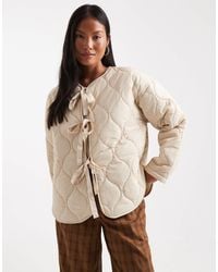 Vero Moda - Tie Front Quilted Jacket - Lyst