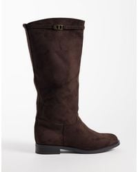 SEQWL - Whispa - bottes cavalières élégantes en imitation daim - chocolat - Lyst