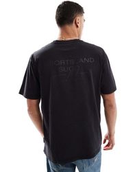 Threadbare - T-Shirt Van 220Gsm Katoen Met Ronde Hals En Print Op De Rug - Lyst