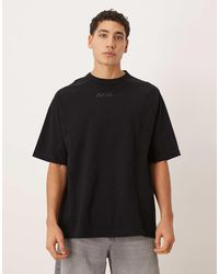 ASOS - Oversized T-Shirt Van Zware Stof Met Panelen En Borduursel Op De Borst - Lyst