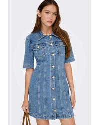 ONLY - Robe en jean - moyen - Lyst