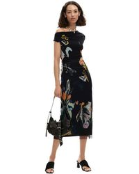 Desigual - Midi Collage Dress - Lyst