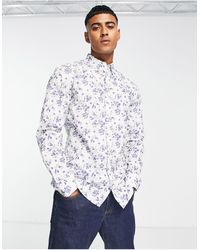 French Connection - Long Sleeve Ink Floral Shirt - Lyst