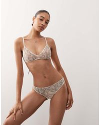 Weekday - Mesh Lace Scoop Triangle Bralet - Lyst
