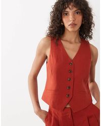 Nobody's Child - Vinnie Linen Blend V-neck Waistcoat Co-ord - Lyst