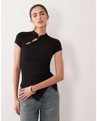ASOS - Stand Collar Cap Sleeve Top - Lyst