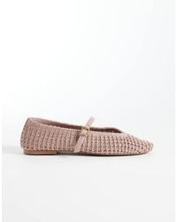 schuh - Lisbeth Double Buckle Woven Ballet Flats - Lyst