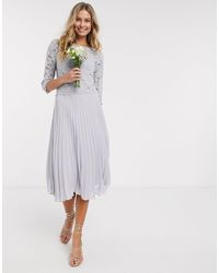 oasis bloom lace pleat midi dress