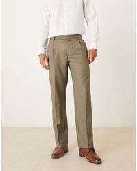 ASOS - Smart Straight Leg Pants With Double Pleats - Lyst