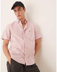 GANT - Oxford Overhemd Met Logo, Korte Mouwen En Strepen - Lyst