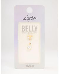 Lovisa - – es bauchnabelpiercing aus titan mit zirkonia-besatz - Lyst