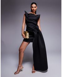 ASOS - – schulterfreies, drapiertes minikleid aus neoprenartigem stoff - Lyst