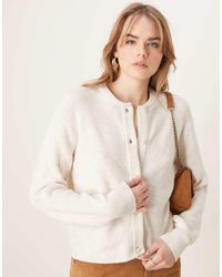 Jdy - Ribbed Cardigan With Pearl Buttons - Lyst